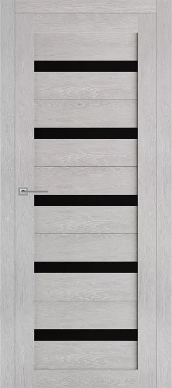 Межкомнатная дверь Carda Т-5 Шале Серый чёрное стекло