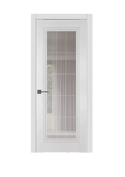 Межкомнатная дверь Carda Diamond VN-3 Зеркало Прозрачное Серое Гравировка, белый пэт