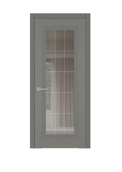 Межкомнатная дверь Carda Diamond VN-3 Зеркало Прозрачное Серое Гравировка, серый пэт