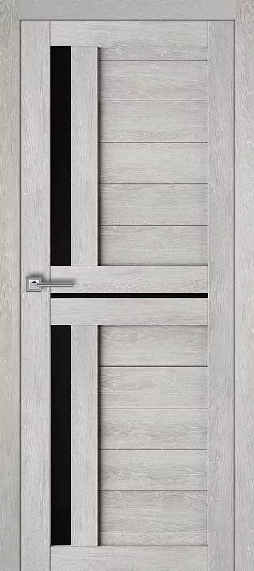 Межкомнатная дверь Carda Т-9 Шале Серый чёрное стекло