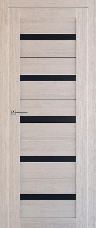 Межкомнатная дверь Carda Т-5 Капучино чёрное стекло