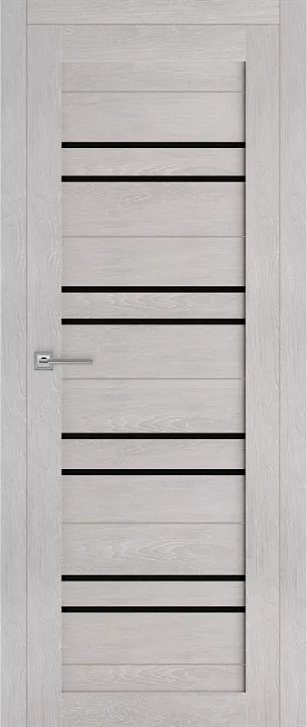 Межкомнатная дверь Carda Т-16 Шале серый чёрное стекло