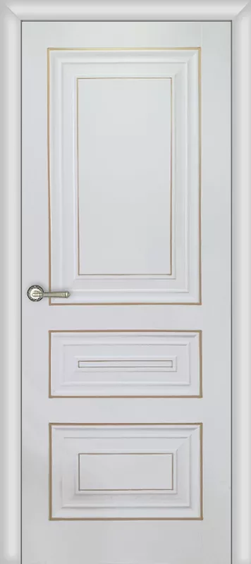 Межкомнатная дверь Carda Н-18 Эмалит белый с патиной золото