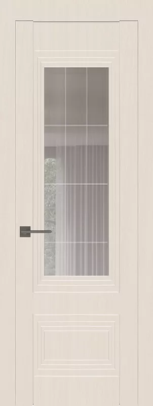 Межкомнатная дверь Carda Diamond VN-7 Зеркало Прозрачное Серое Гравировка, вуд бежевый