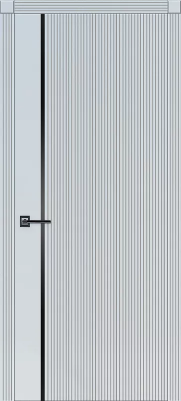 Межкомнатная дверь Carda Е-5 Белый софт глухая молдинг черный