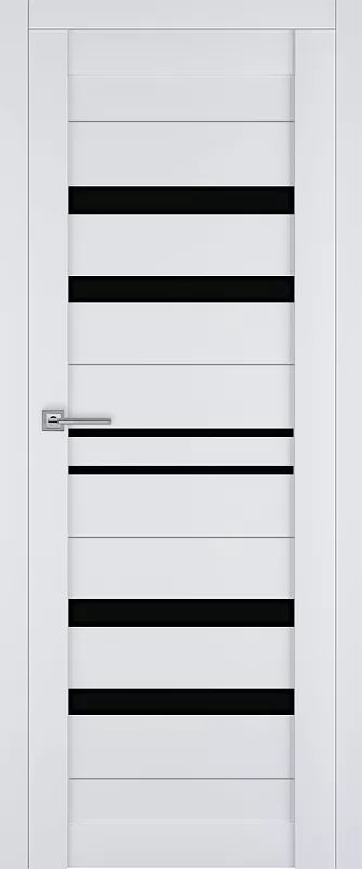 Межкомнатная дверь Carda Т-18 Серый софт чёрное стекло