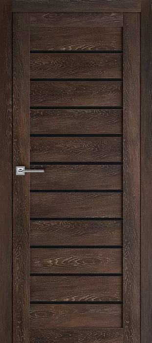 Межкомнатная дверь Carda Т-20 Шале мореный чёрное стекло