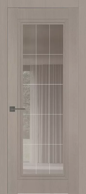 Межкомнатная дверь Carda Diamond VN-3 Зеркало Прозрачное Серое Гравировка, пп вуд грей