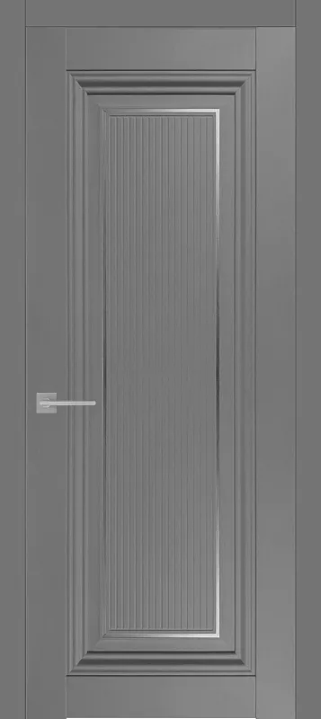 Межкомнатная дверь Carda Diamond VN-4 глухая, молдинг серебро, серый пэт