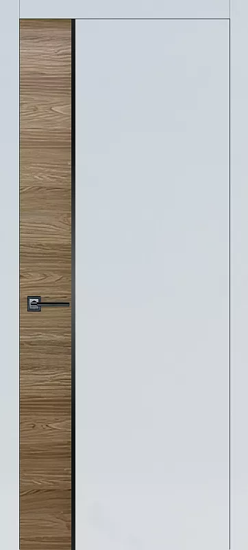 Межкомнатная дверь Carda RS-1 Белый софт вставка Дуб Остин черный молдинг