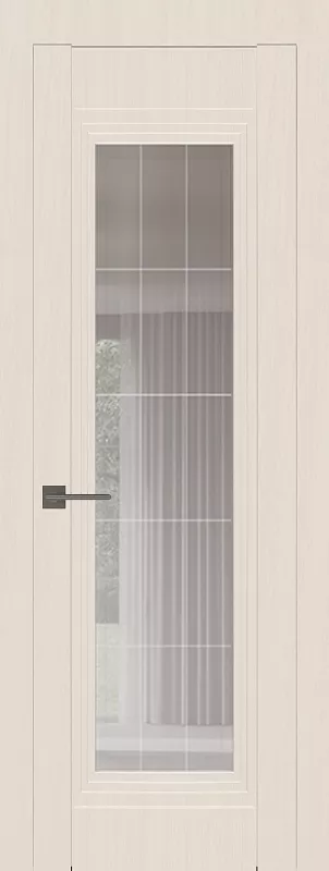 Межкомнатная дверь Carda Diamond VN-6 Зеркало Прозрачное Серое Гравировка, вуд бежевый