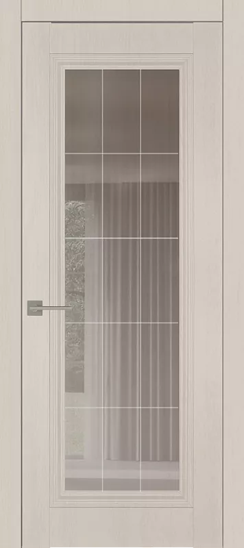 Межкомнатная дверь Carda Diamond VN-3 Зеркало Прозрачное Серое Гравировка, пп вуд беж