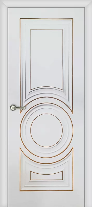 Межкомнатная дверь Carda Н-20 Эмалит белый с патиной золото