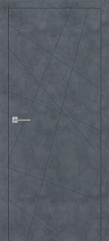 Межкомнатная дверь Carda Тоскана-1 Бетон графит алюм.кромка с 2х ст.