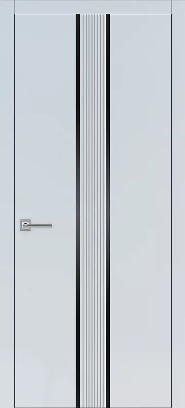 Межкомнатная дверь Carda Е-1 Белый софт глухая черный молдинг