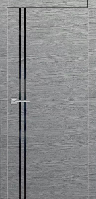 Межкомнатная дверь Carda R-5 Дуб грей черная кромка