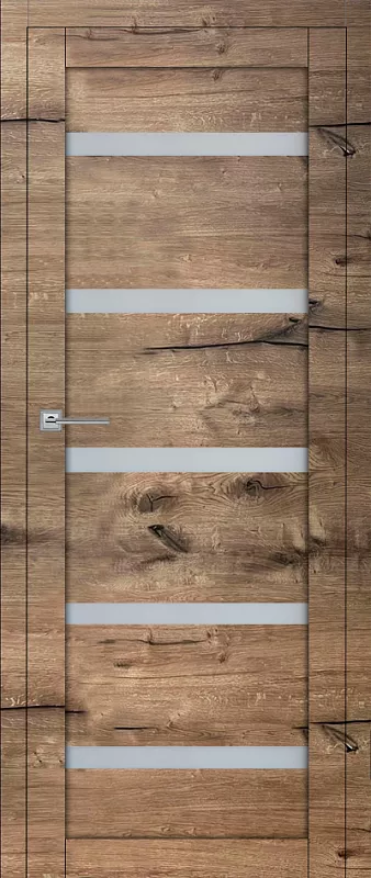 Межкомнатная дверь Carda  Т-5 Дуб пацифика матовое стекло