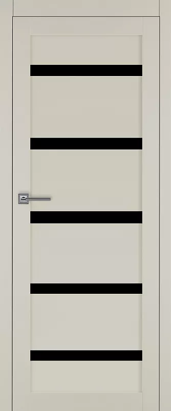 Межкомнатная дверь Carda  Т-5 Магнолия чёрное стекло