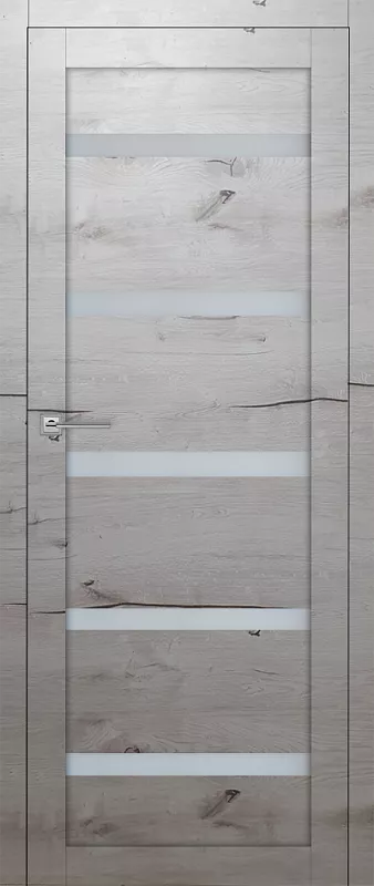 Межкомнатная дверь Carda  Т-5 Дуб арктика матовое стекло