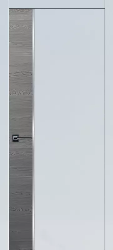 Межкомнатная дверь Carda RS-1 Белый софт вставка Дуб Грэй алюминиевый молдинг