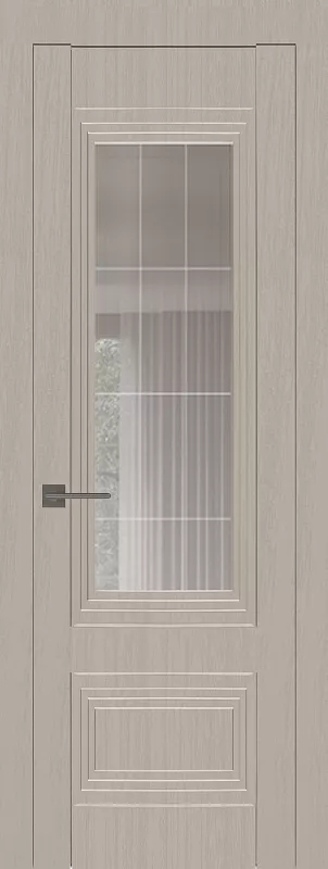 Межкомнатная дверь Carda Diamond VN-7 Зеркало Прозрачное Серое Гравировка, вуд грей