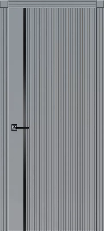 Межкомнатная дверь Carda Е-5 Серый софт глухая молдинг черный