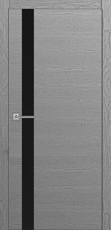 Межкомнатная дверь Carda R-2 Дуб грей черная кромка