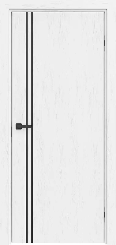Межкомнатная дверь Carda R-5 Ясень белый молдинг черный