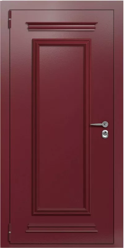 Входная дверь PortalleTermoPlus 880х2050 ЛеваяМуар RAL3005 Багет IIDecoline Light Белое дерево F010 Кале сув Venera хром