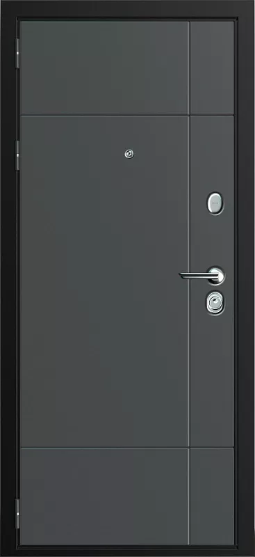 Входная дверь Carda С-402 Черный букле 402 Графит Белое дерево Без ручки Хром