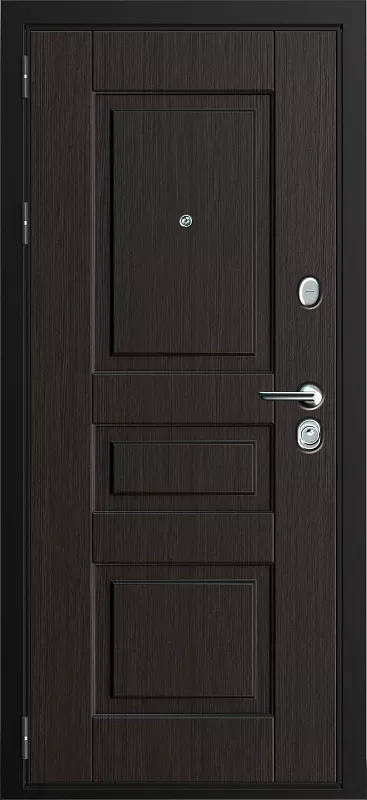 Входная дверь Carda С-401 Черный букле TRIPLICE CLASSICA Венге премиум Белое дерево Без ручки Хром