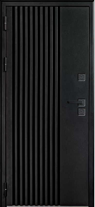 Входная дверь Carda Termo Premium 120 3к Черный металлик + Багет Интро Белый матовый Галеон графит