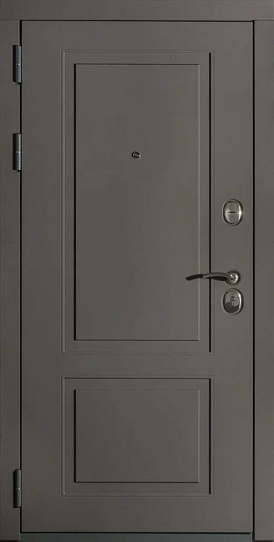 Входная дверь С-750 Шагрень темно серая 7011 НеоКлассик Ясень графит Ясень белый 2 конт. упл. Ручка 26 Апекс Замки Г-3211, Г-3001