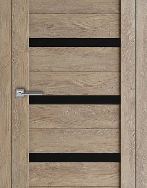 Фото: Межкомнатная дверь Carda Т-5 Шале Золотой чёрное стекло