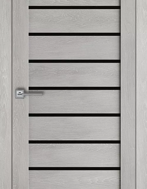 Фото: Межкомнатная дверь Carda Т-20 Шале Серый чёрное стекло