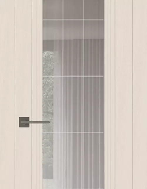 Фото: Межкомнатная дверь Carda Diamond VN-6 Зеркало Прозрачное Серое Гравировка, вуд бежевый
