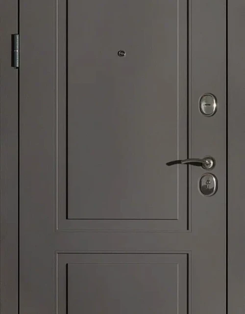 Фото: Входная дверь С-750 Шагрень темно серая 7011 НеоКлассик Ясень графит Ясень белый 2 конт. упл. Ручка 26 Апекс Замки Г-3211, Г-3001