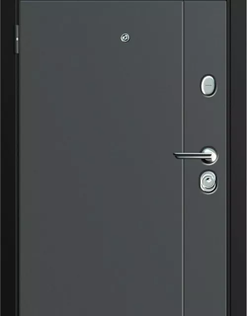 Фото: Входная дверь Carda С-402 Черный букле 402 Графит Белое дерево Без ручки Хром